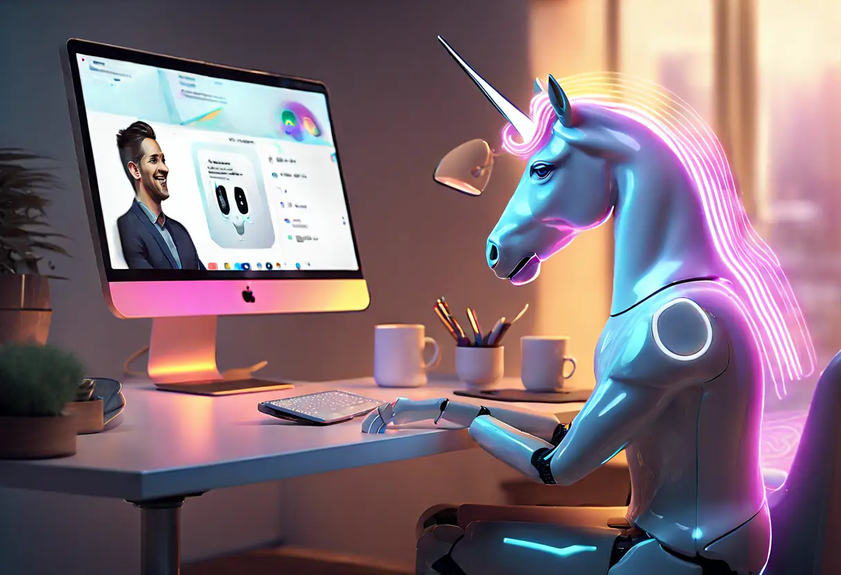 A virtual assistant interacting with a user in real-time, showcasing voice recognition capabilities.