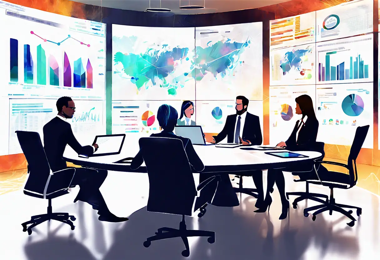 A business meeting with team members discussing ASR technology integration.